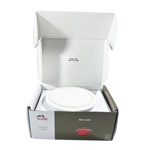 NEW Staub WHITE MINI ROUND CERAMIC COCOTTE 10cm - Picture 6 of 6